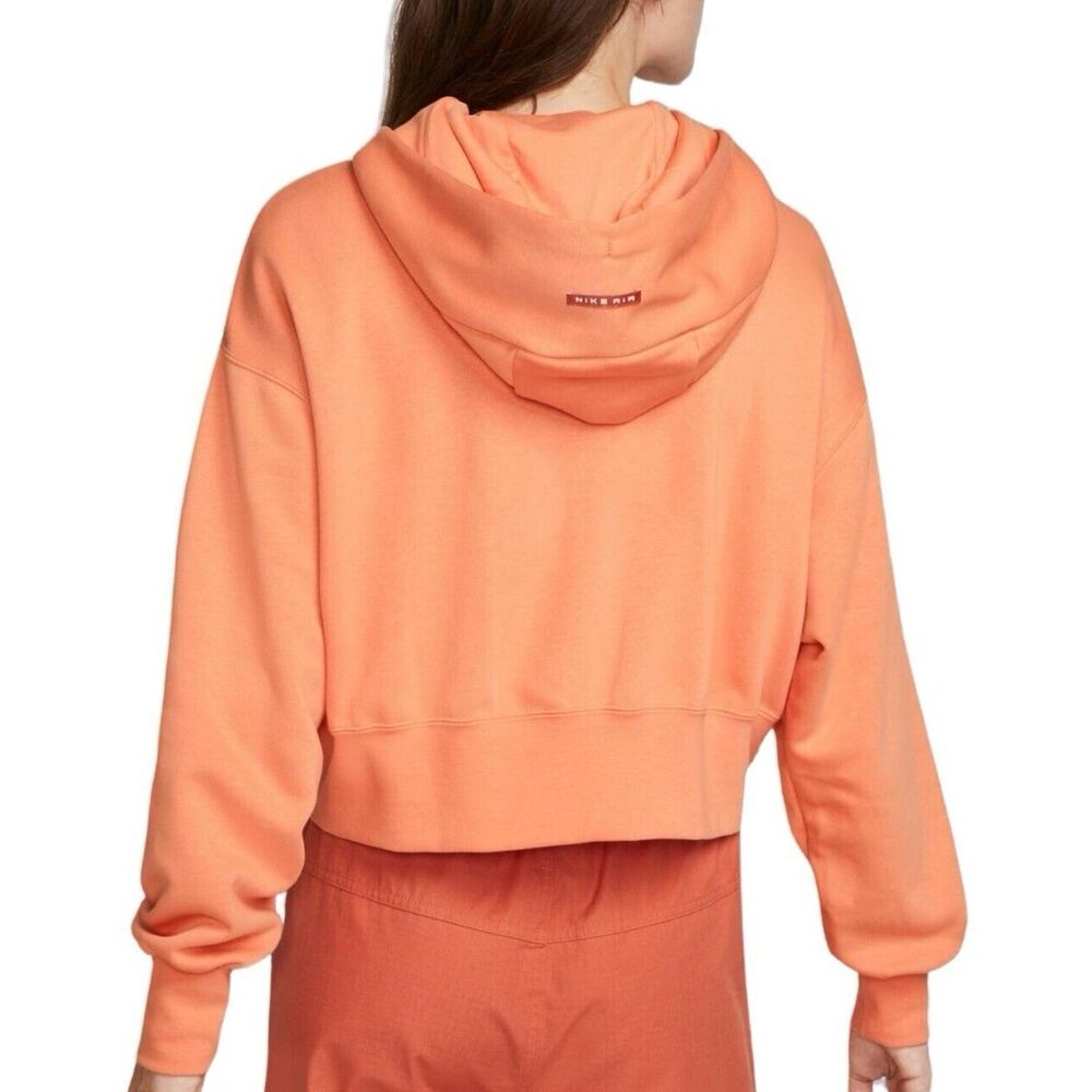 Nike Air Full-zip Cropped Peach Athletic Hoodie Womens Medium (Dq6579) EUC - Picture 7 of 8